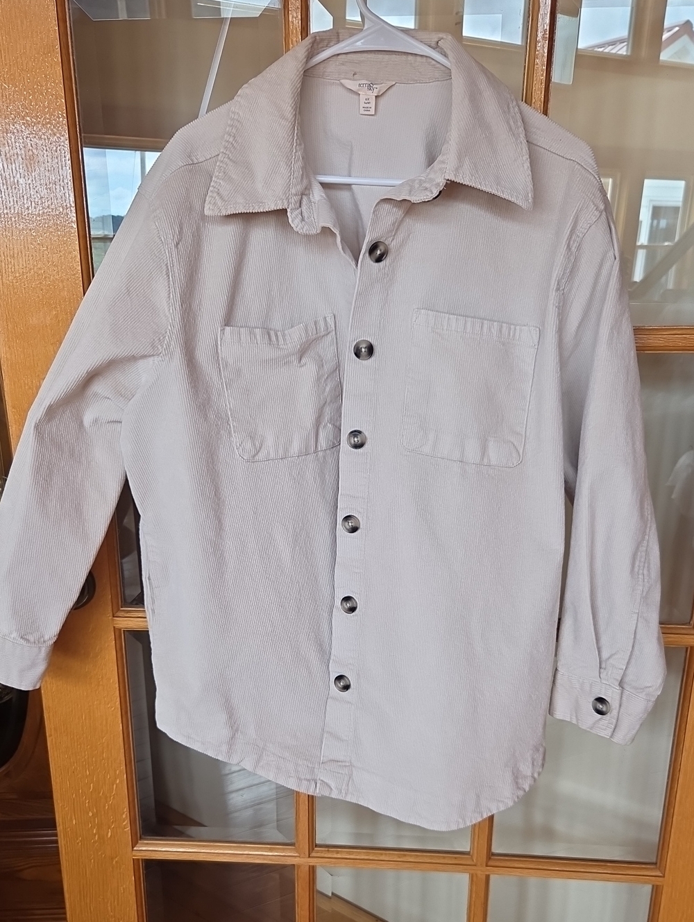 Terra & Sky Light Beige Casual Button-Down Shirt Jacket Size 0X (14W)